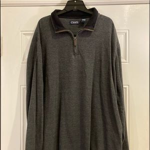 Chaps mens pullover.  It is gray and a size XXL.  1/2 zipper and logo.